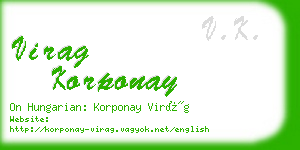 virag korponay business card